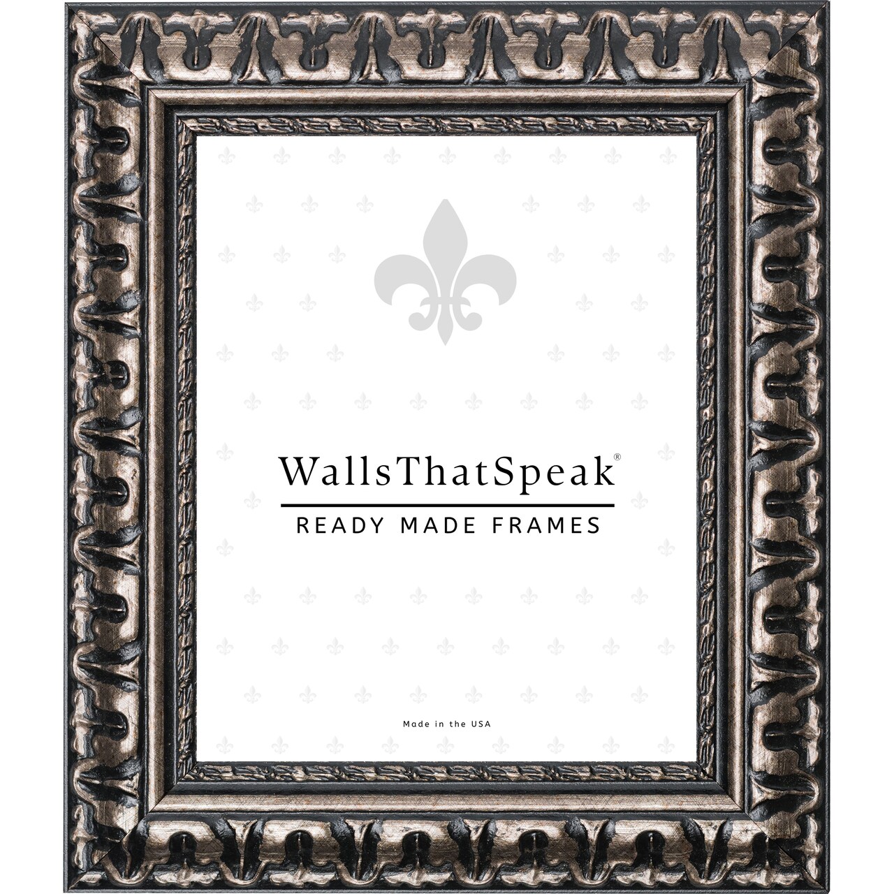 Bravado Ornate 2", Scratched Silver Picture Frame by wallsthatspeak